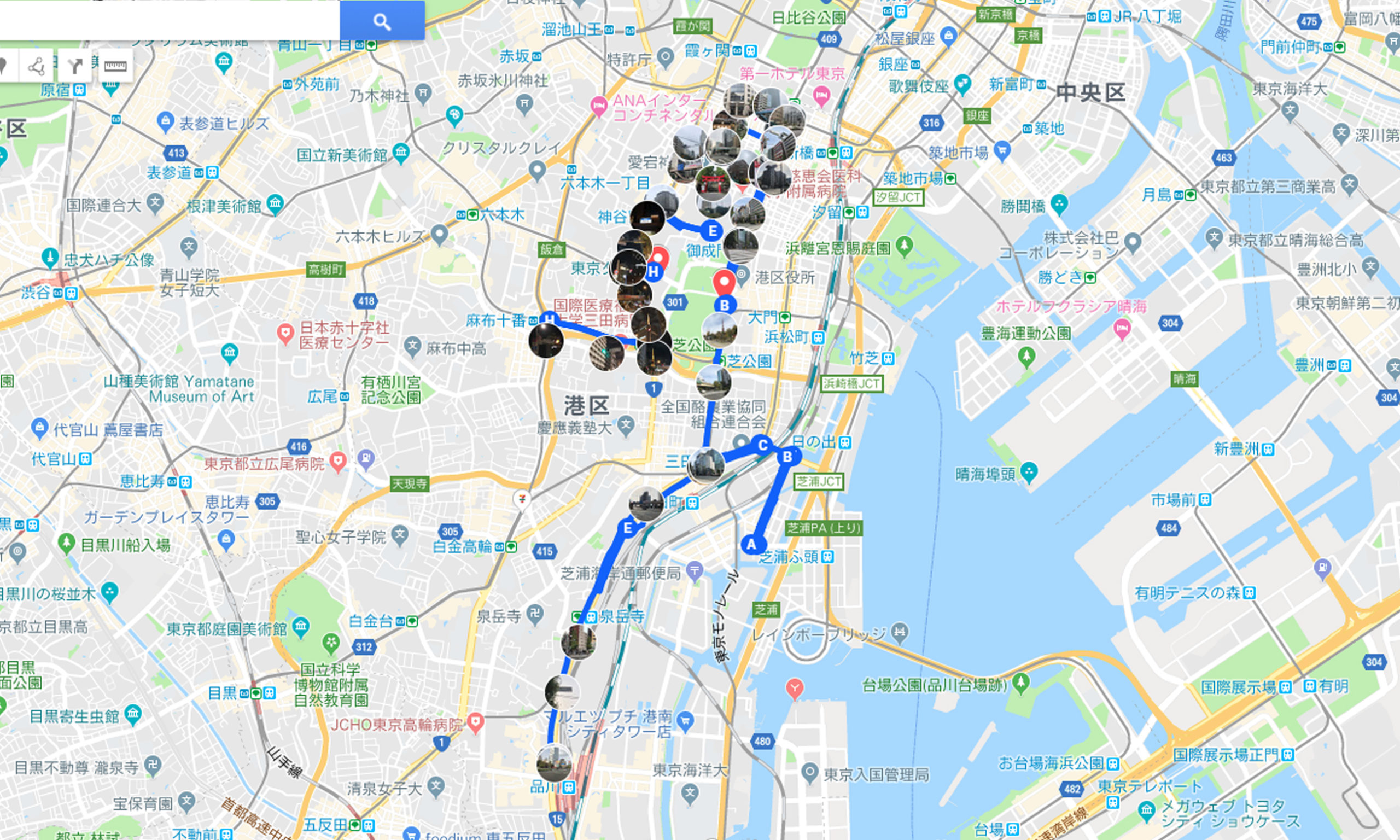 MINATO シティーハーフマラソン 試走 マップ 地図